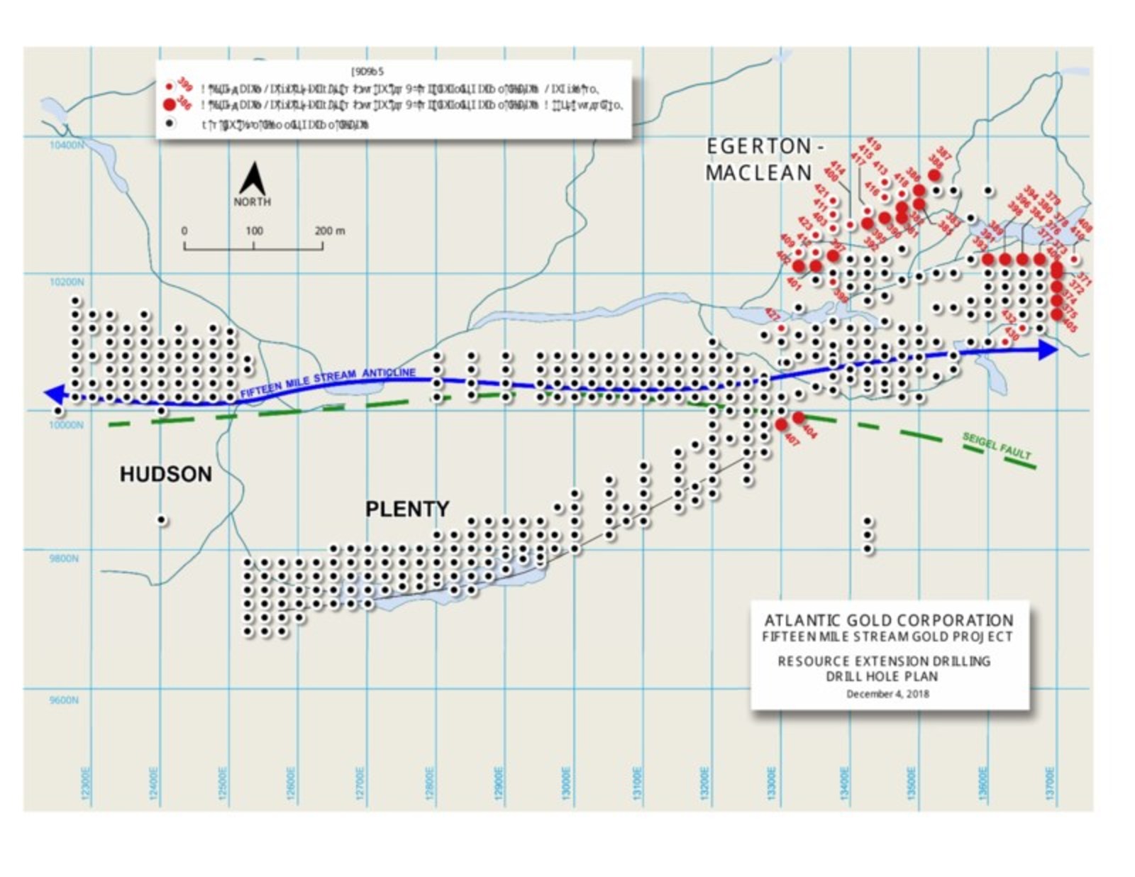 Fifteen Mile Stream Drill Plan Map and Sections