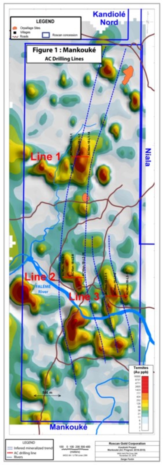 Figure 1: Mankouke AC Drilling Lines