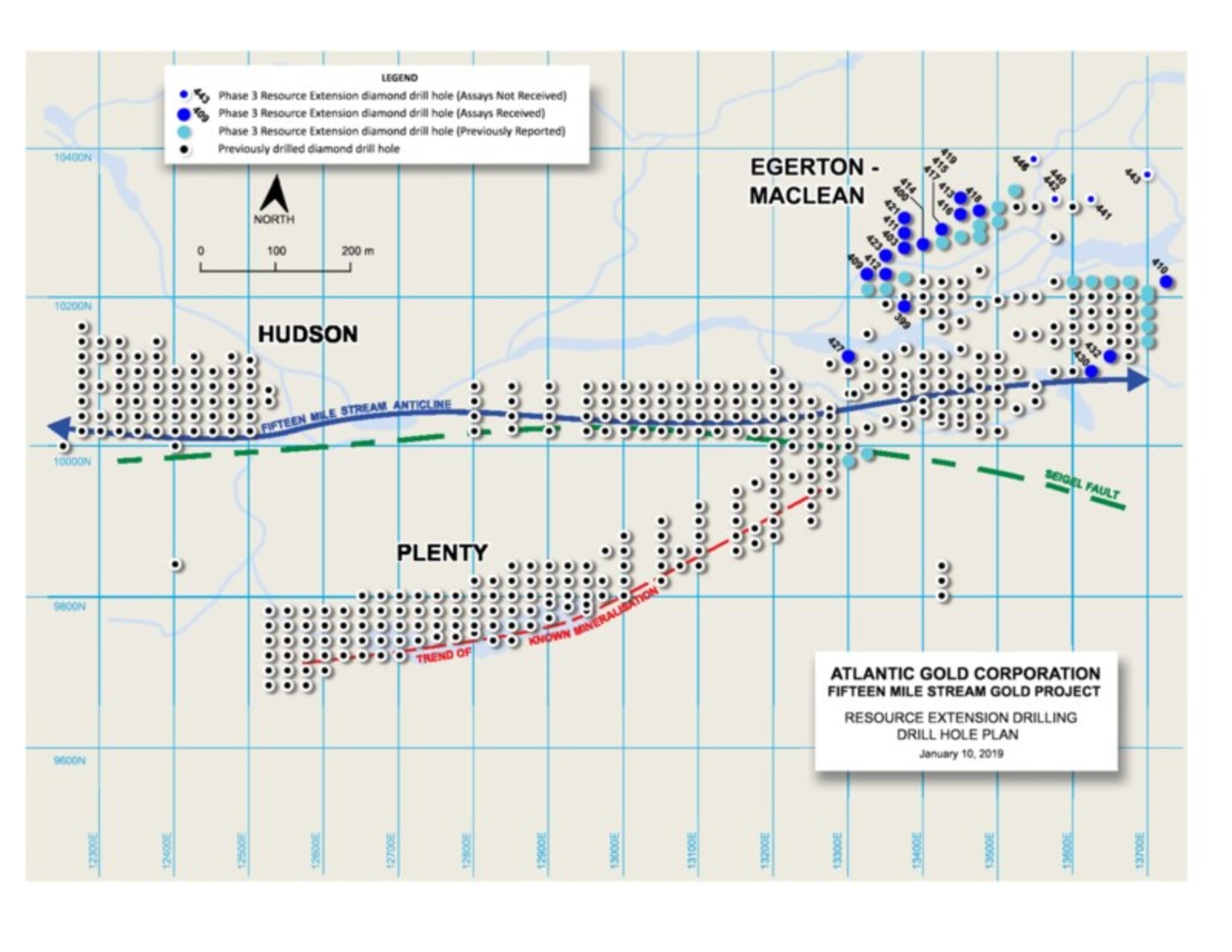 Fifteen Mile Stream Drill Plan Map & Sections