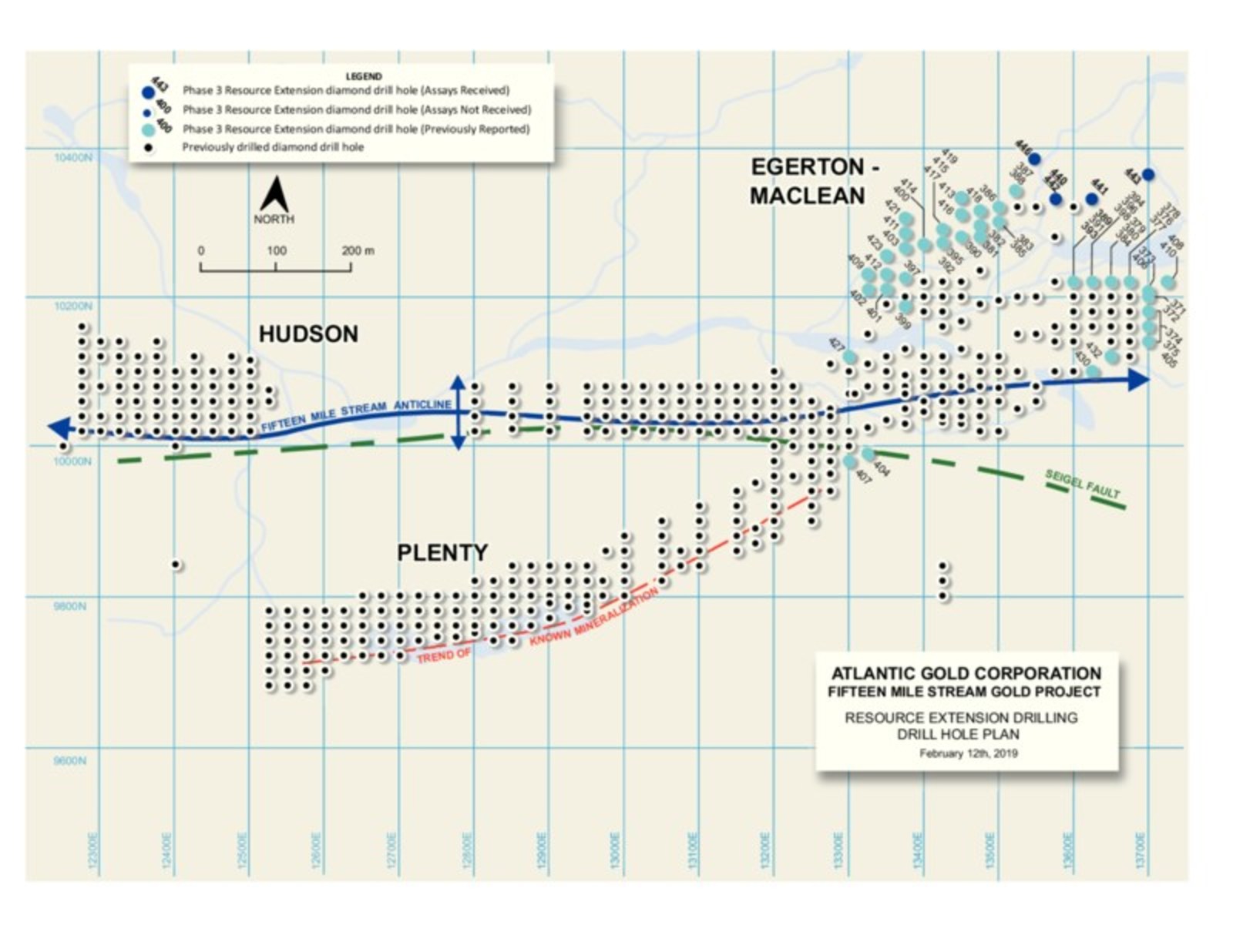 Fifteen Mile Stream Drill Plan Map and Sections