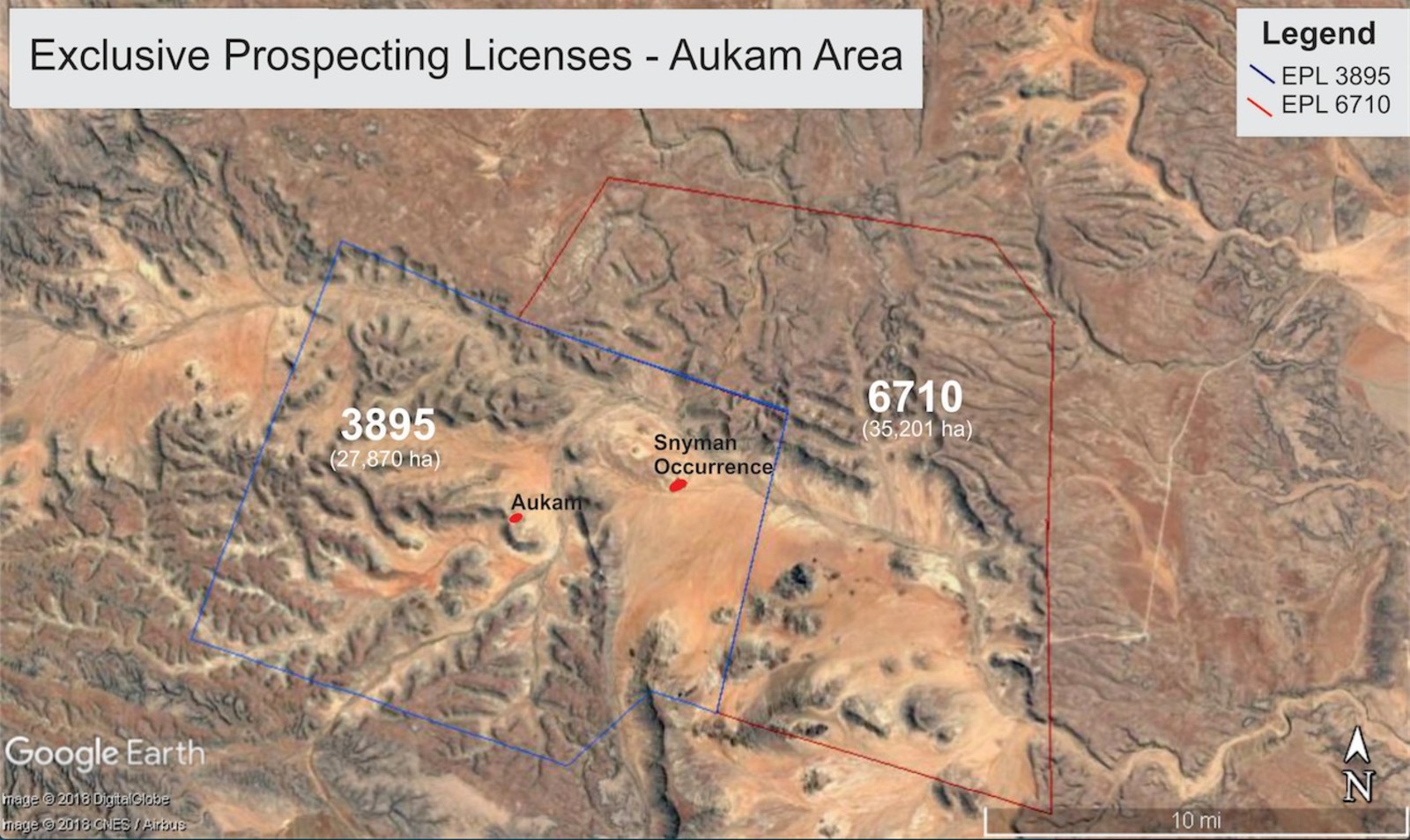 Figure 4 showing Exclusive Prospecting License EPL 3895 & EPL 6710