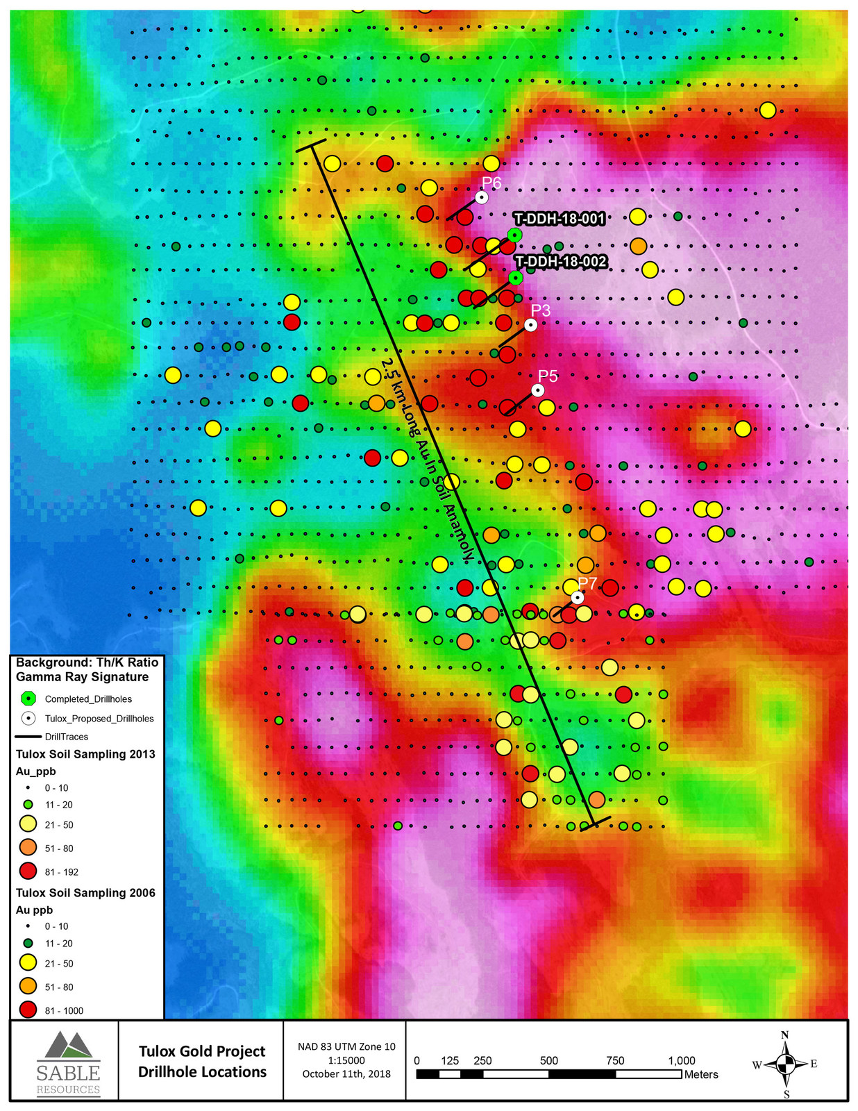 Tulox Gold Project Drillhole Locations