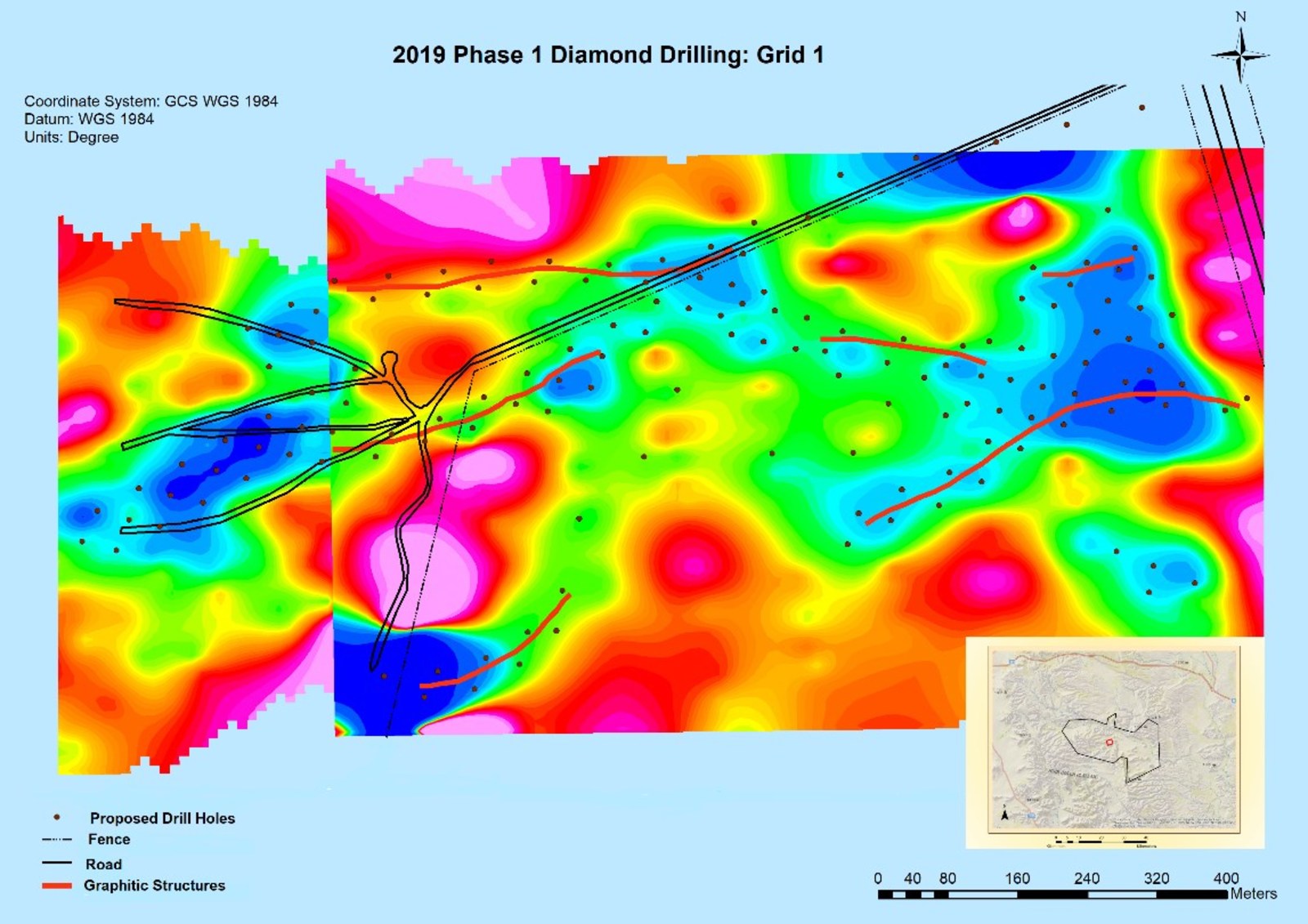 Figure 6 Phase 1 Diamond Drilling – East of Aukam Mine