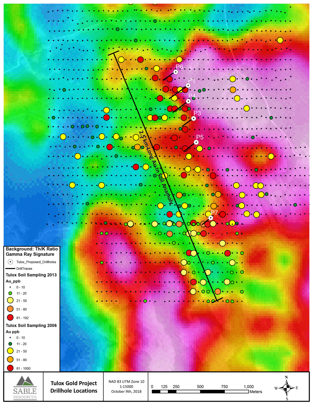 Tulox Gold Project Drillhole Locations