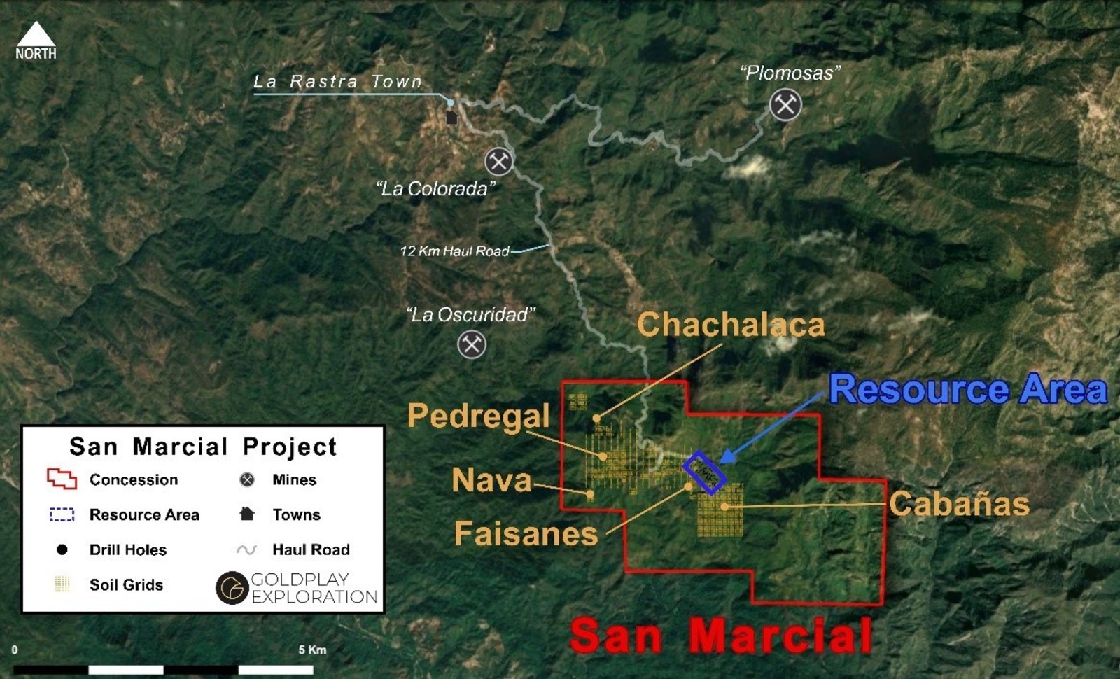 Figure 2  San Marcial - Location of Resource Area and New Targets Inside Concession