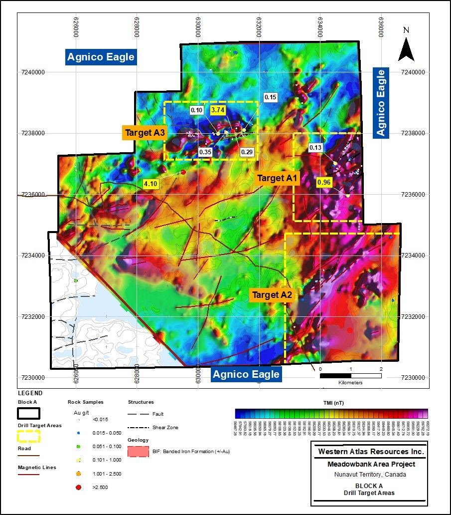 Figure 4: Block A, Target A1, A2 and A3 (CNW Group/Western Atlas Resources)