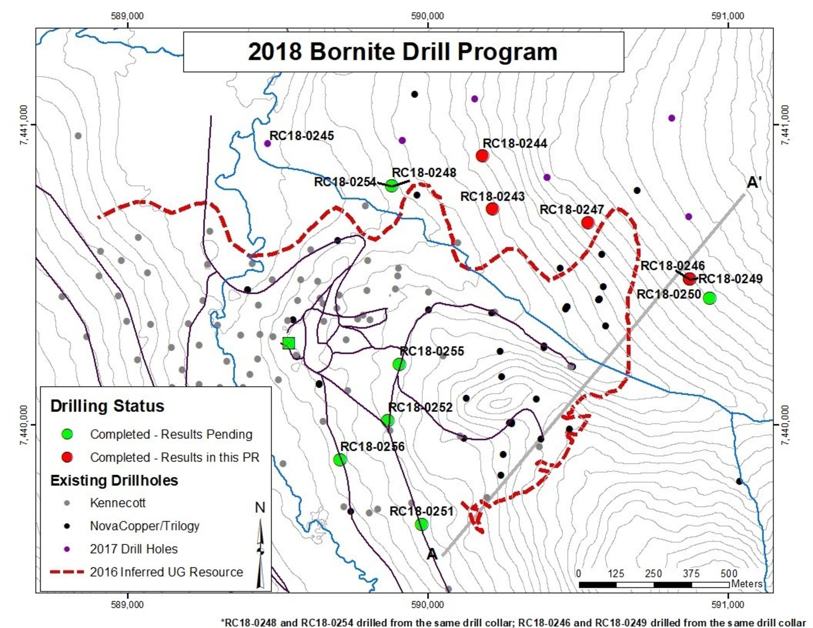 Figure 1- Map Showing Location of 2018 Drilling Program