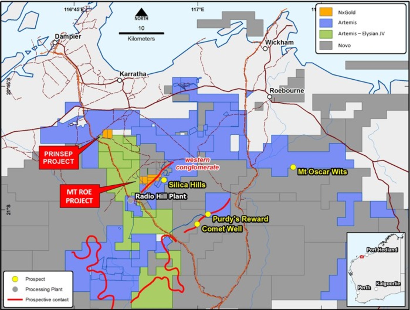 Figure 1: Mt. Roe Project Location Map