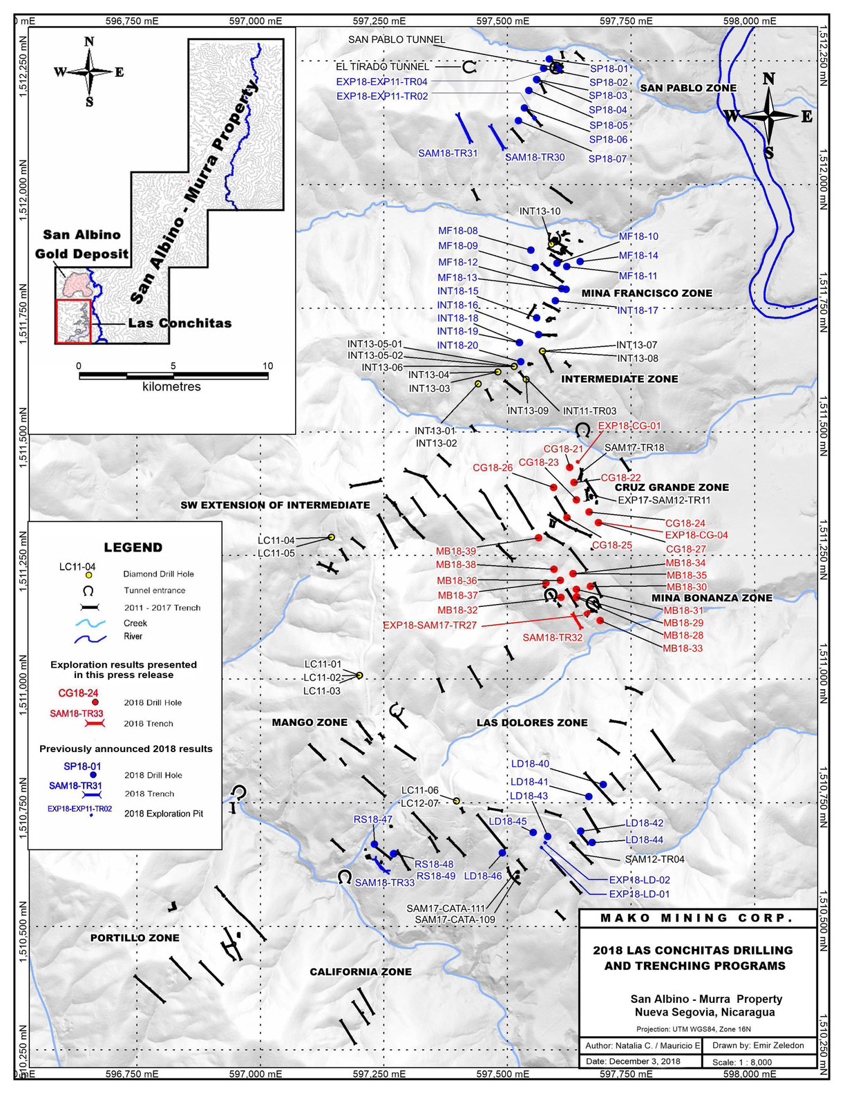Las Conchitas Drilling and Trenching Programs