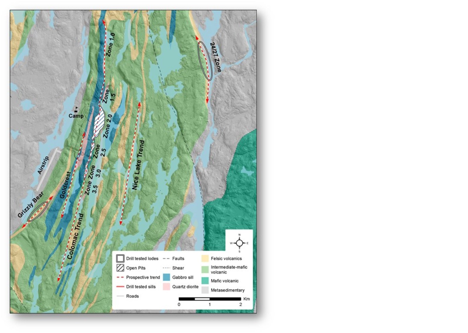 Figure 1. Plan View of Deposits at Colomac