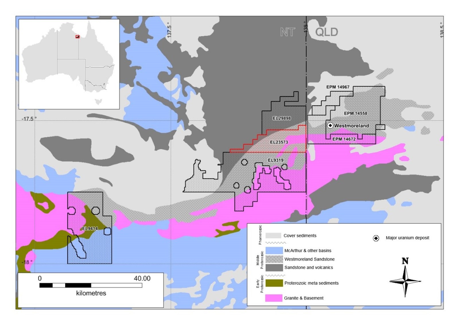 Figure 2: Recently acquired Tenement from Verdant Minerals Ltd
