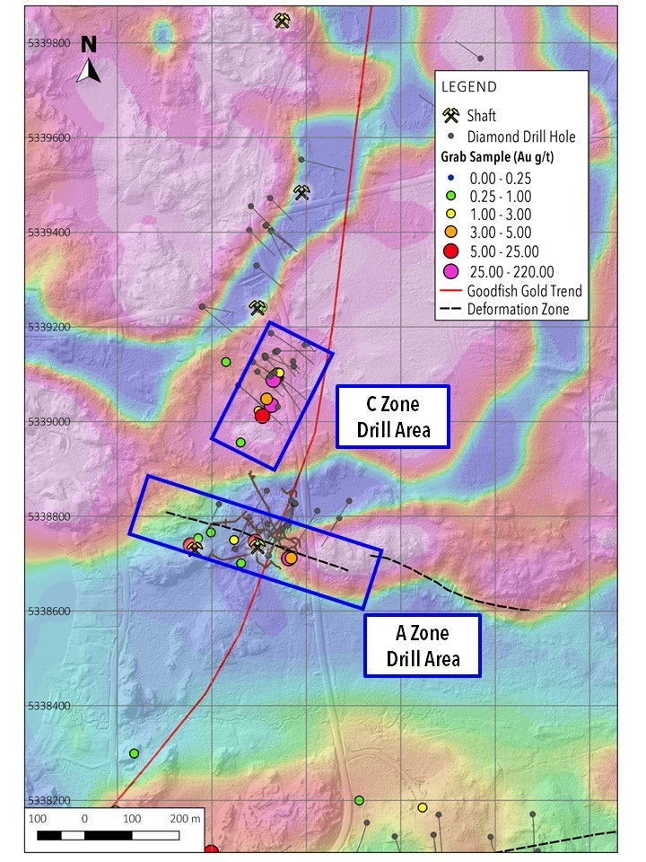 Map 2. Areas that will be tested during the Phase Two drill program. (CNW Group/Warrior Gold Inc.)