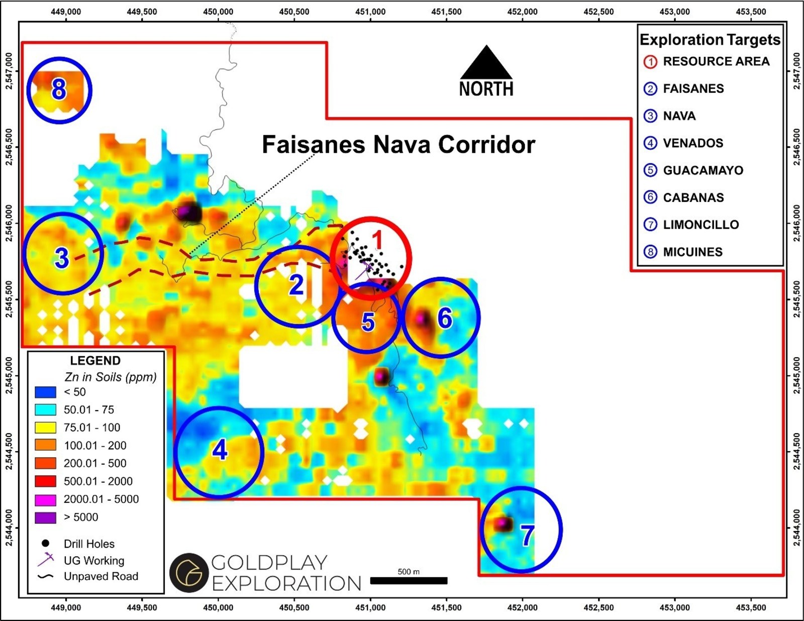 Figure 4- Location Exploration Targets in the San Marcial Project