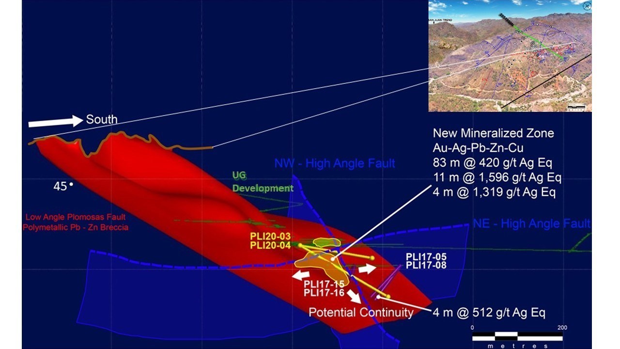 Figure 1: Location Map - 3D Image of the Plomosas Mine Area Underground Drilling Location (CNW Group/GR Silver Mining Ltd.)