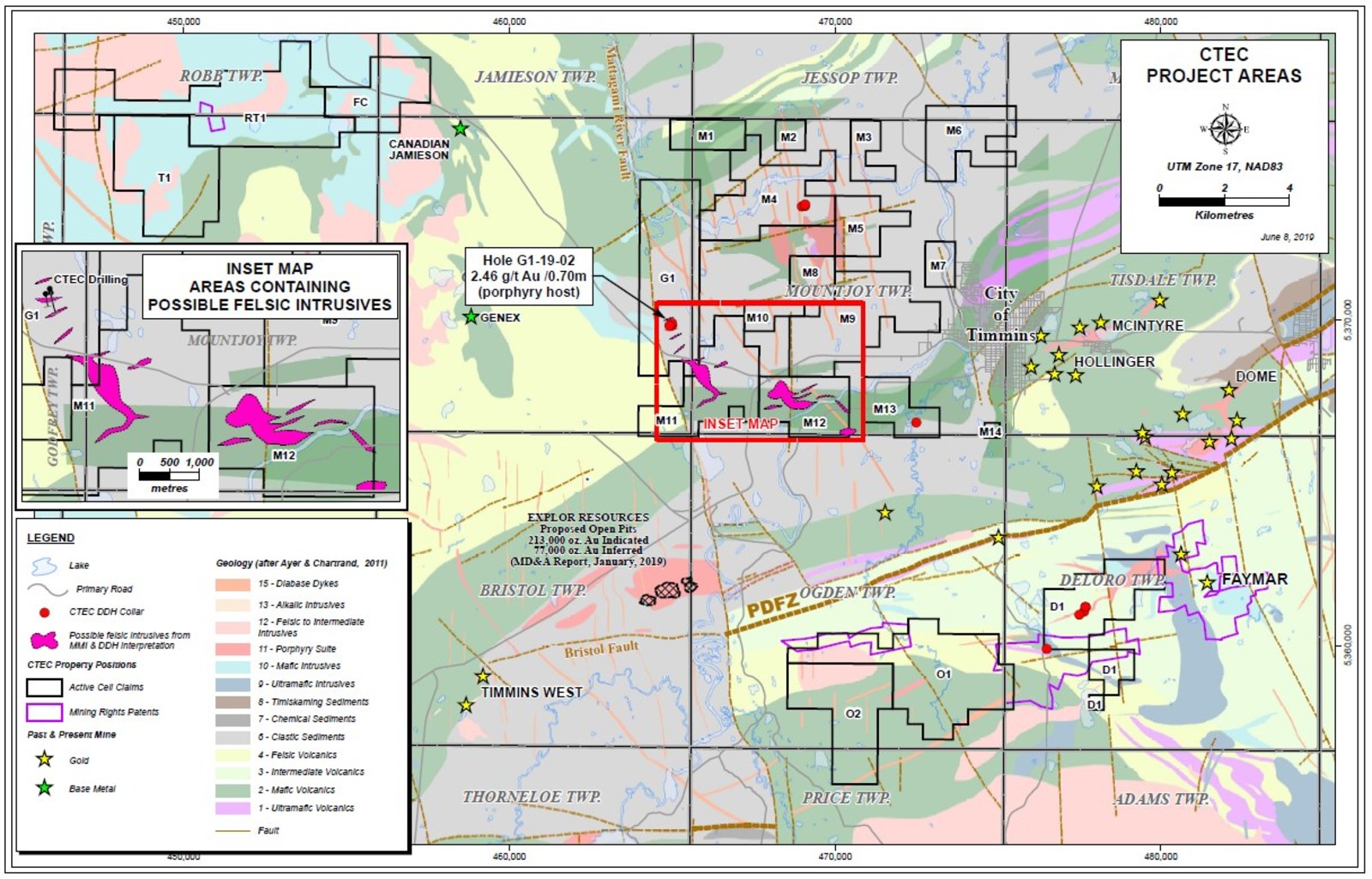 CTEC Project Location and Geology Map