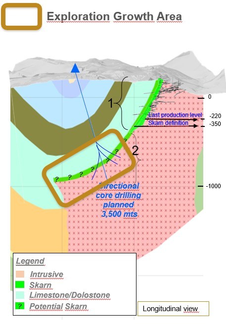 Figure 3: Carlés longitudinal view (CNW Group/Orvana Minerals Corp.)
