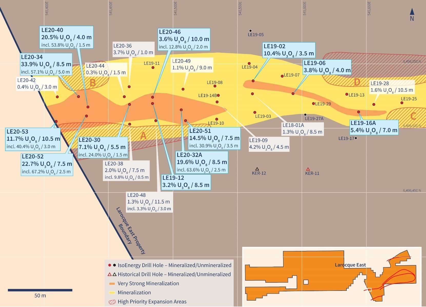 Figure 2 – Western Hurricane Zone Drill Hole Location Map (CNW Group/IsoEnergy Ltd.)