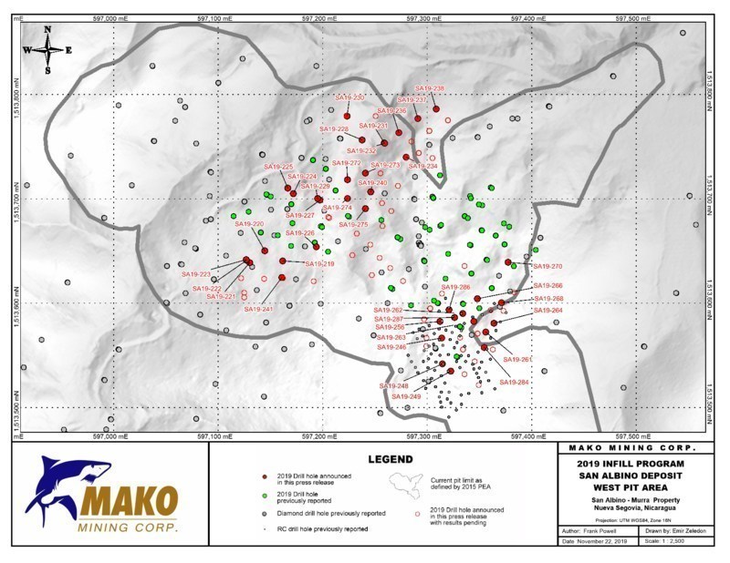 Infill Drill Program - West Pit Area (CNW Group/Mako Mining Corp.)