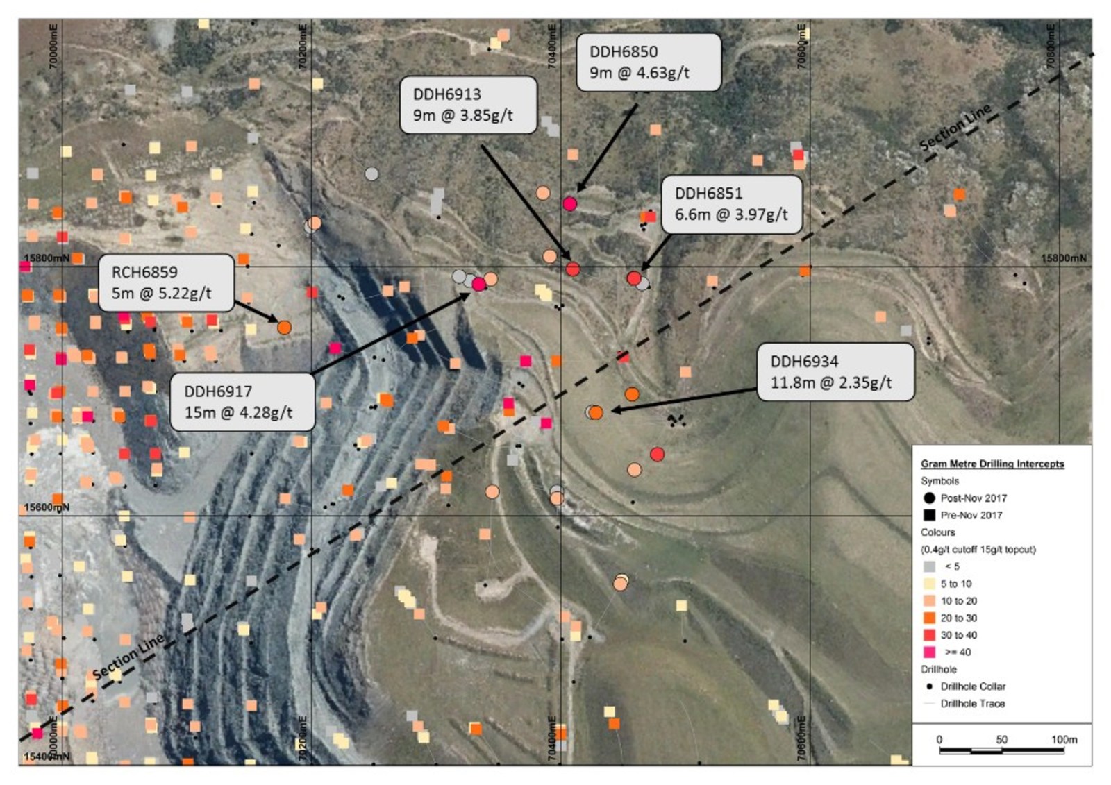 Figure 2 – Plan View of Golden Point Extensional Drilling