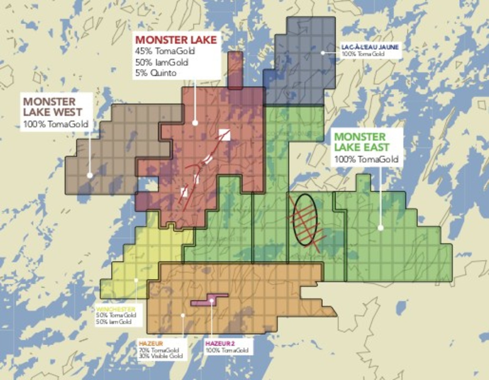 TomaGold consolidates its position in the Monster Lake area with the purchase of additional claims