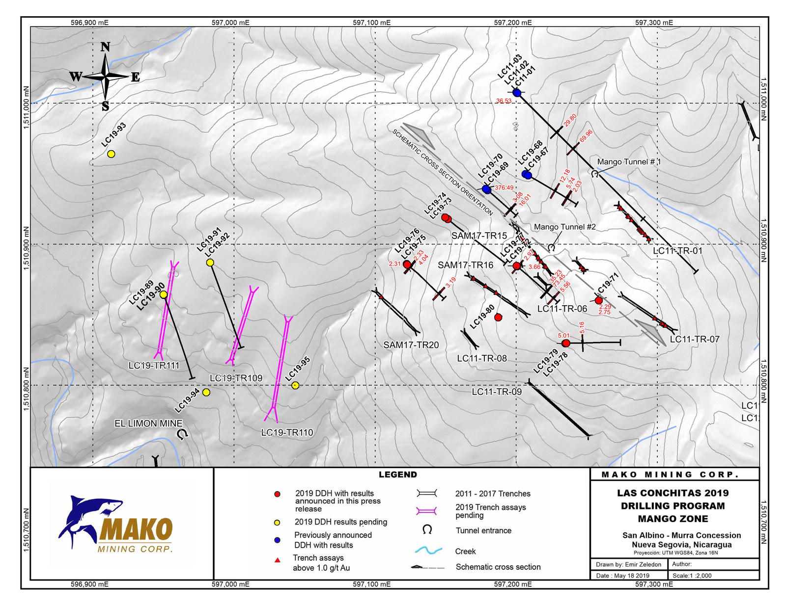 Las Conchitas 2019 Drilling Program - Mango Zone