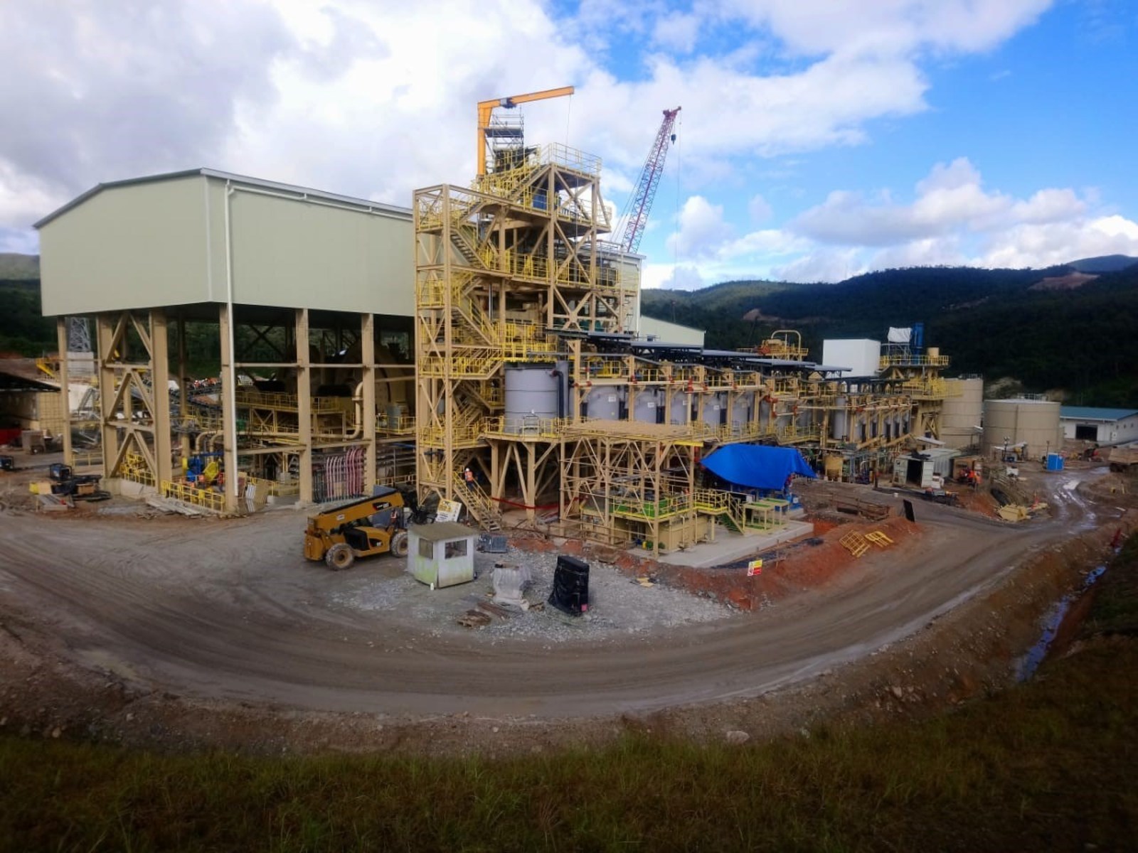Figure 1. Grinding circuit and flotation circuit construction nearing completion