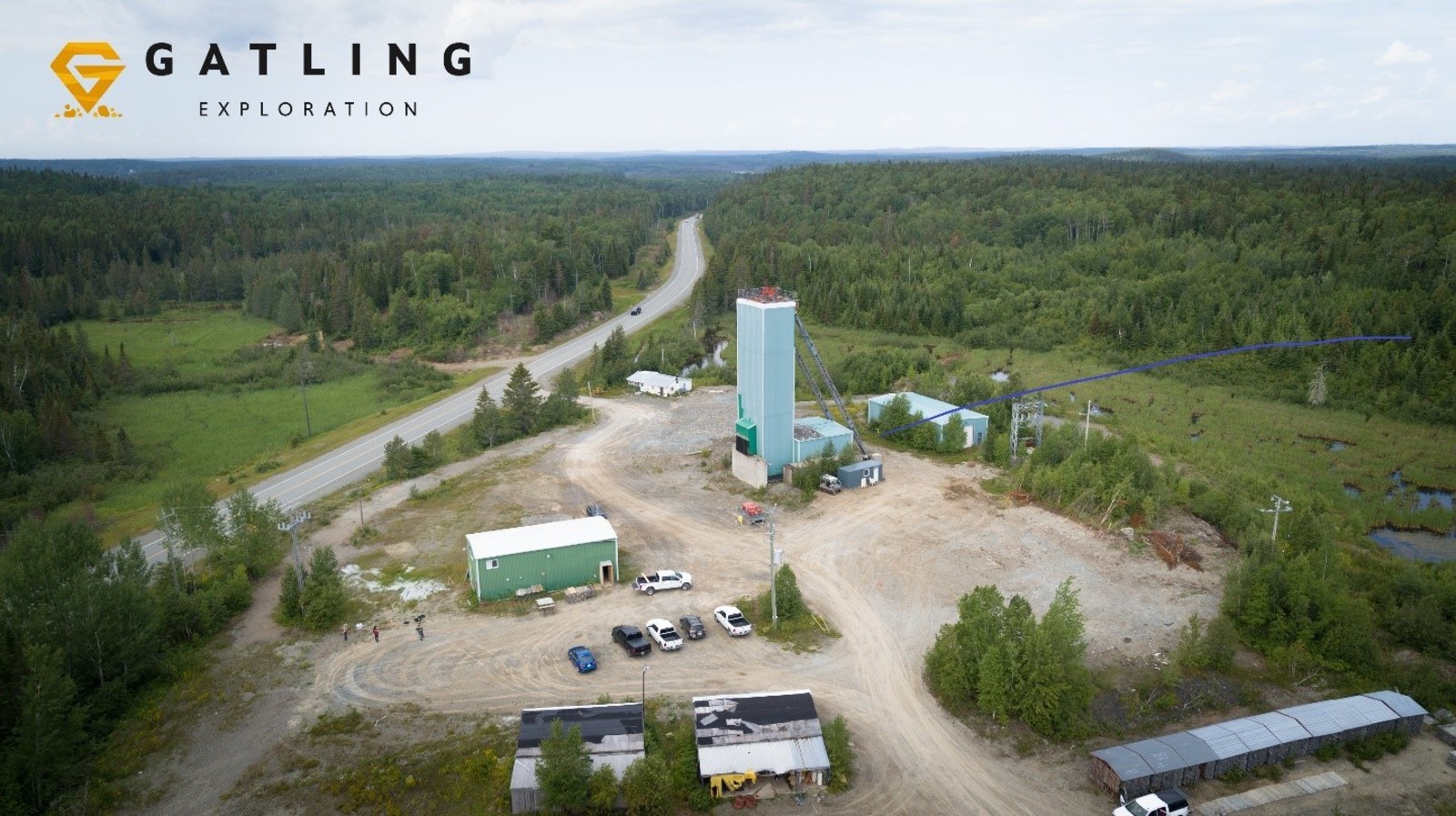 Figure 1. Aerial view of Gatling Exploration’s Larder Gold Project