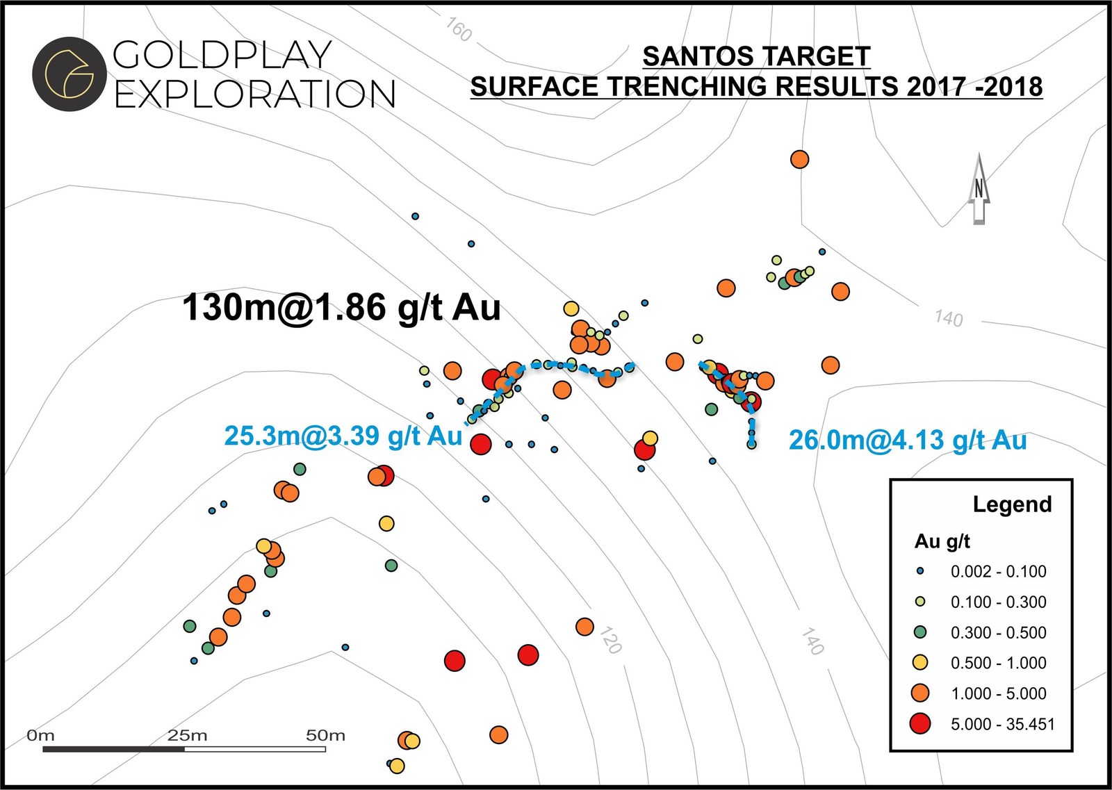 Figure 02- Santos Map – Location of Samples & Results