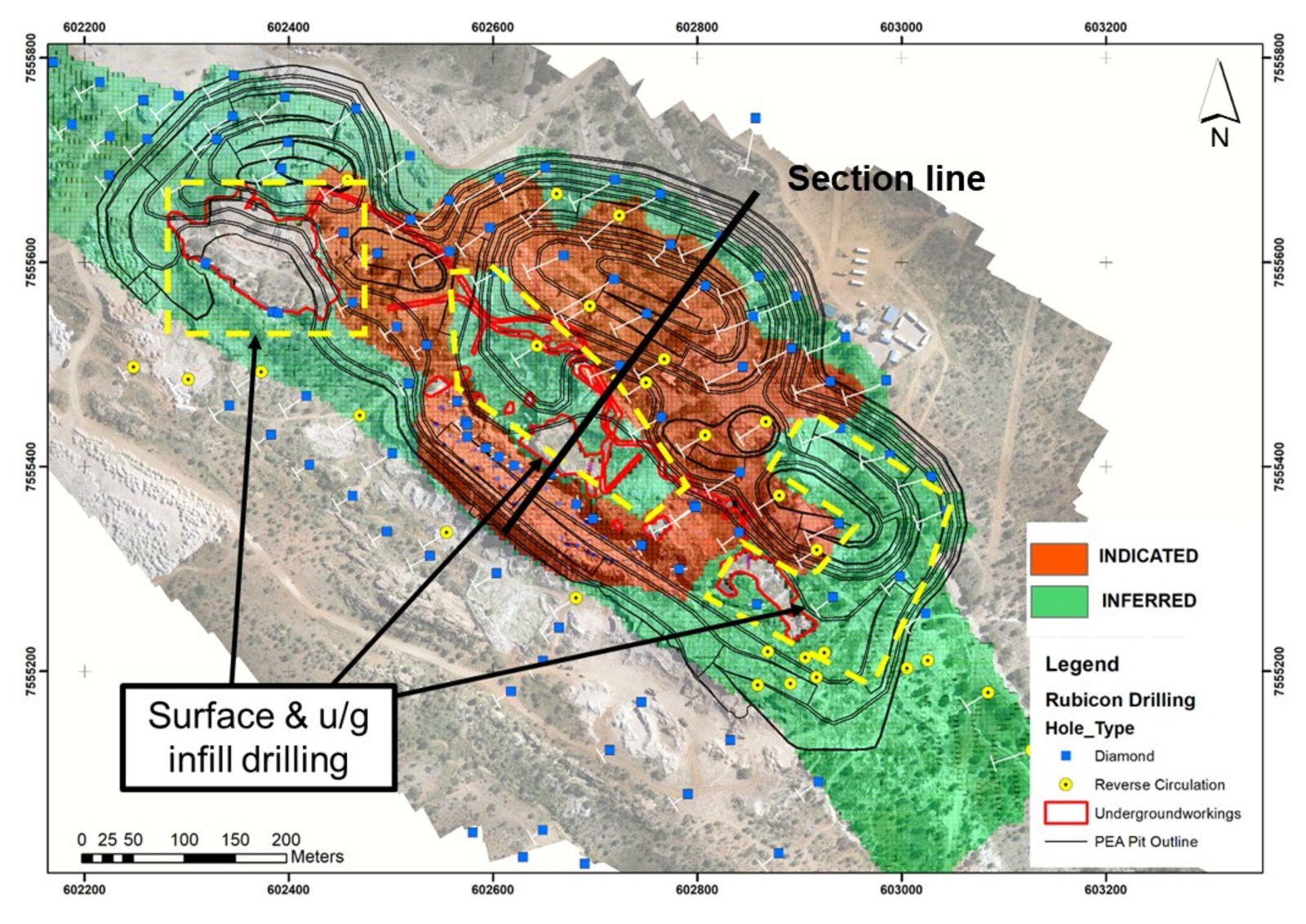 Figure 2 Infill and underground drilling at Rubicon