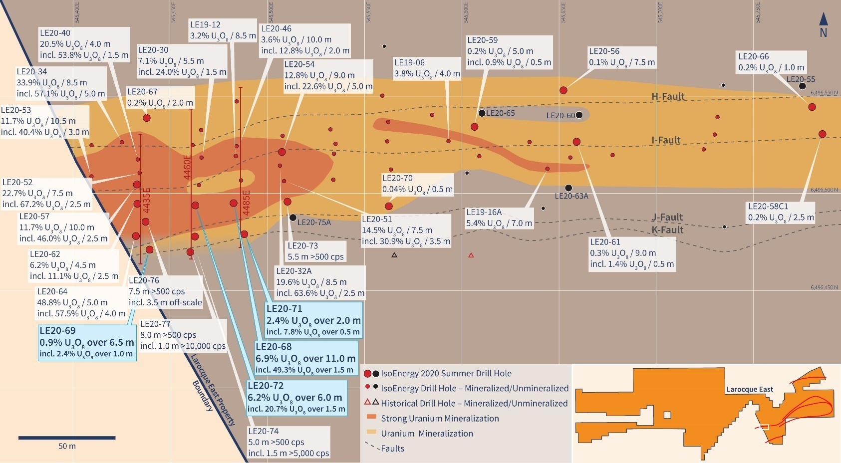 Figure 2 – Hurricane Zone Drill Hole Location Map (CNW Group/IsoEnergy Ltd.)