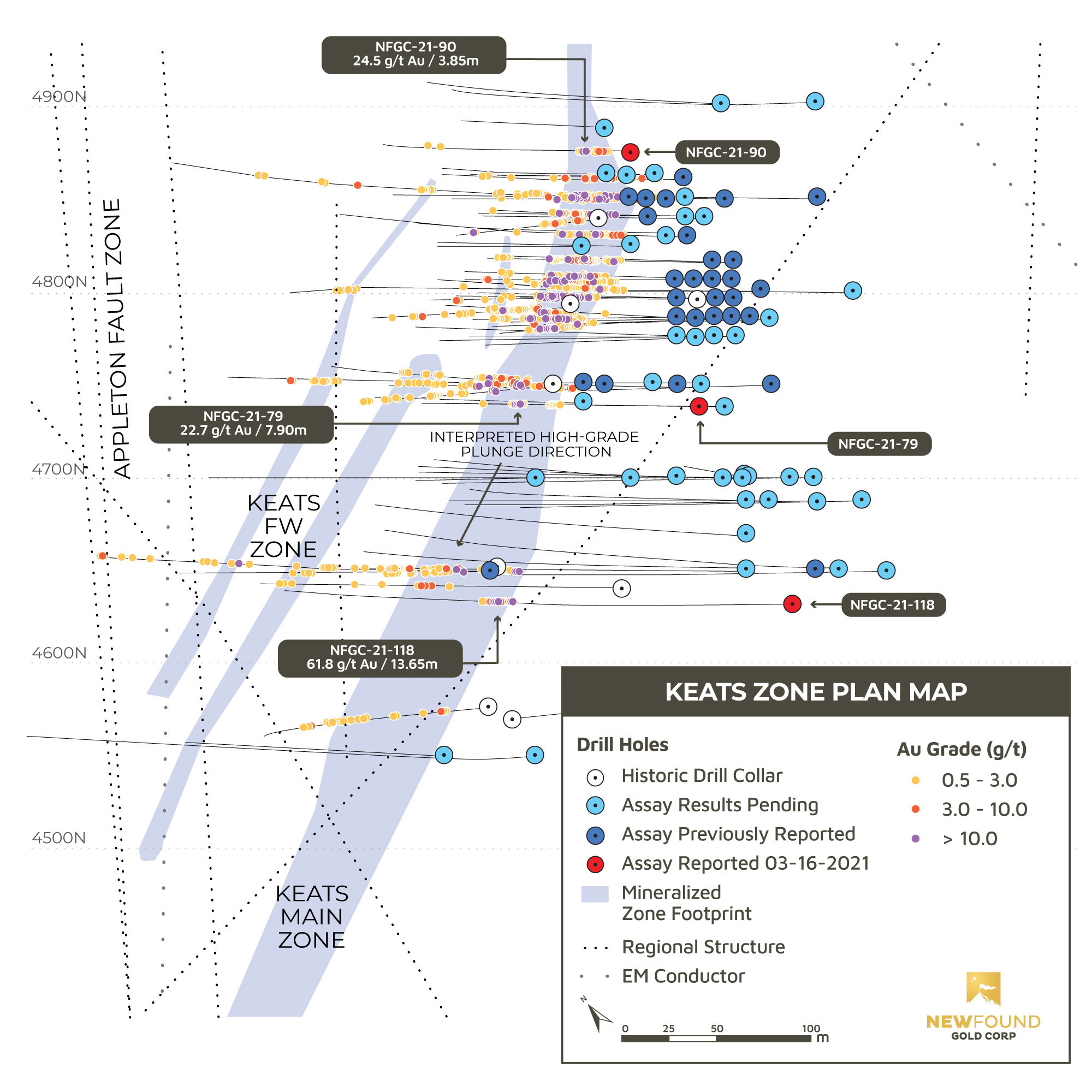 Figure 2. Keats Plan View (CNW Group/New Found Gold Corp.)