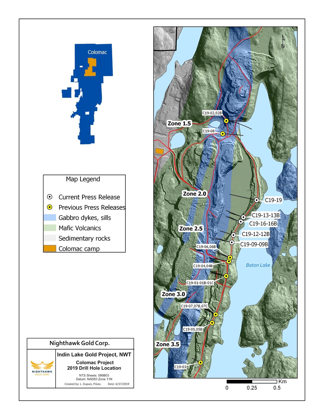 Figure 1.  Plan View - Drillhole Locations