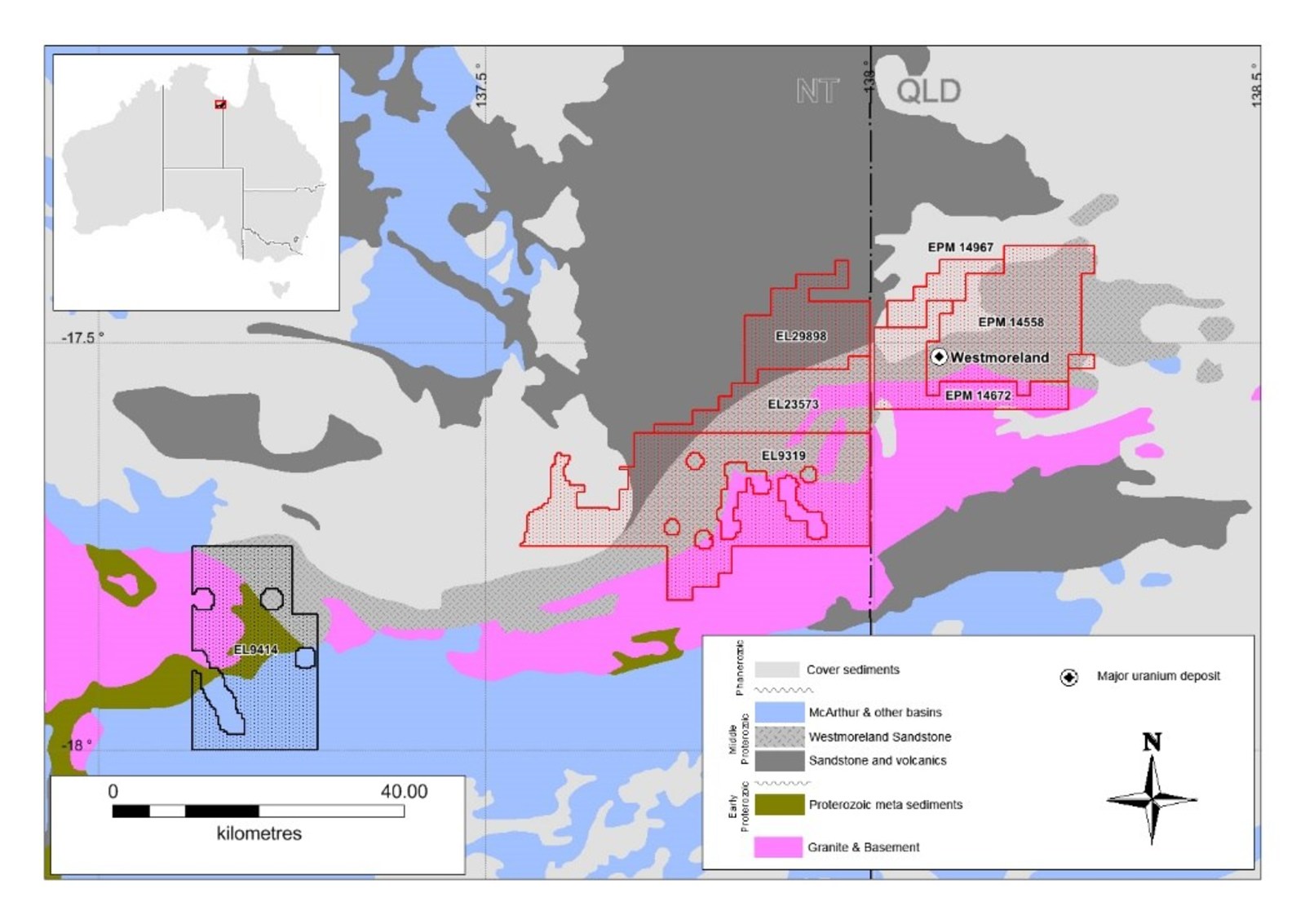 Figure 2 – Now 100% Laramide tenements covered by Falcon AGG.