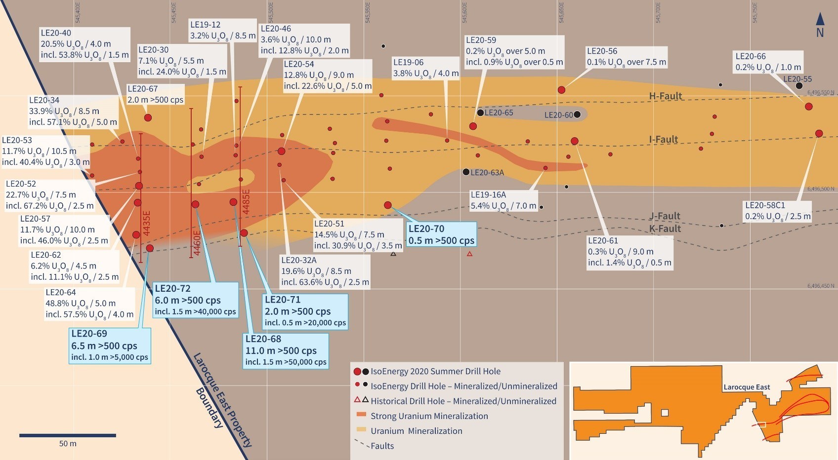 Figure 2 – Hurricane Zone Drill Hole Location Map (CNW Group/IsoEnergy Ltd.)