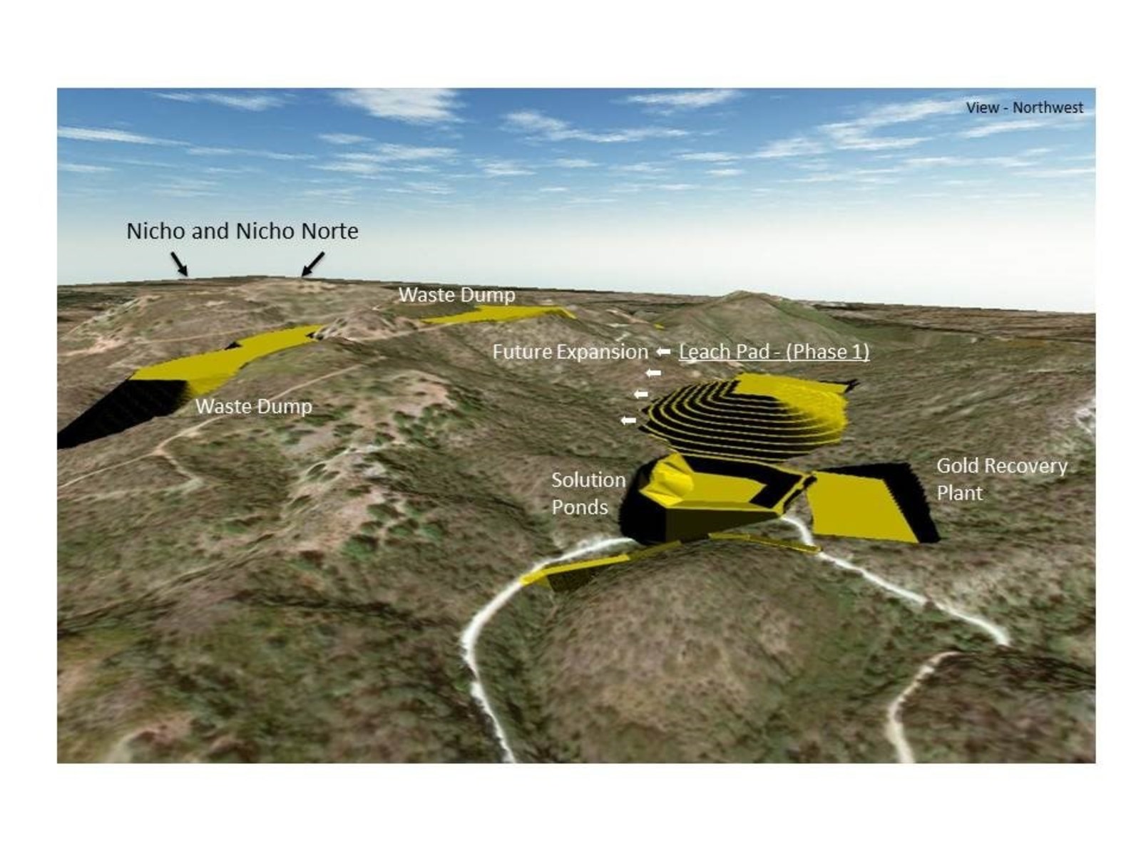 Figure 1 - Santana proposed gold heap leach operations site arrangement