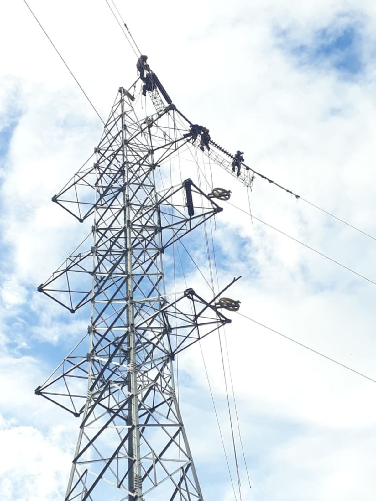 Figure 3. 86 of 107 powerline towers have been built and cable stringing between the towers has commenced