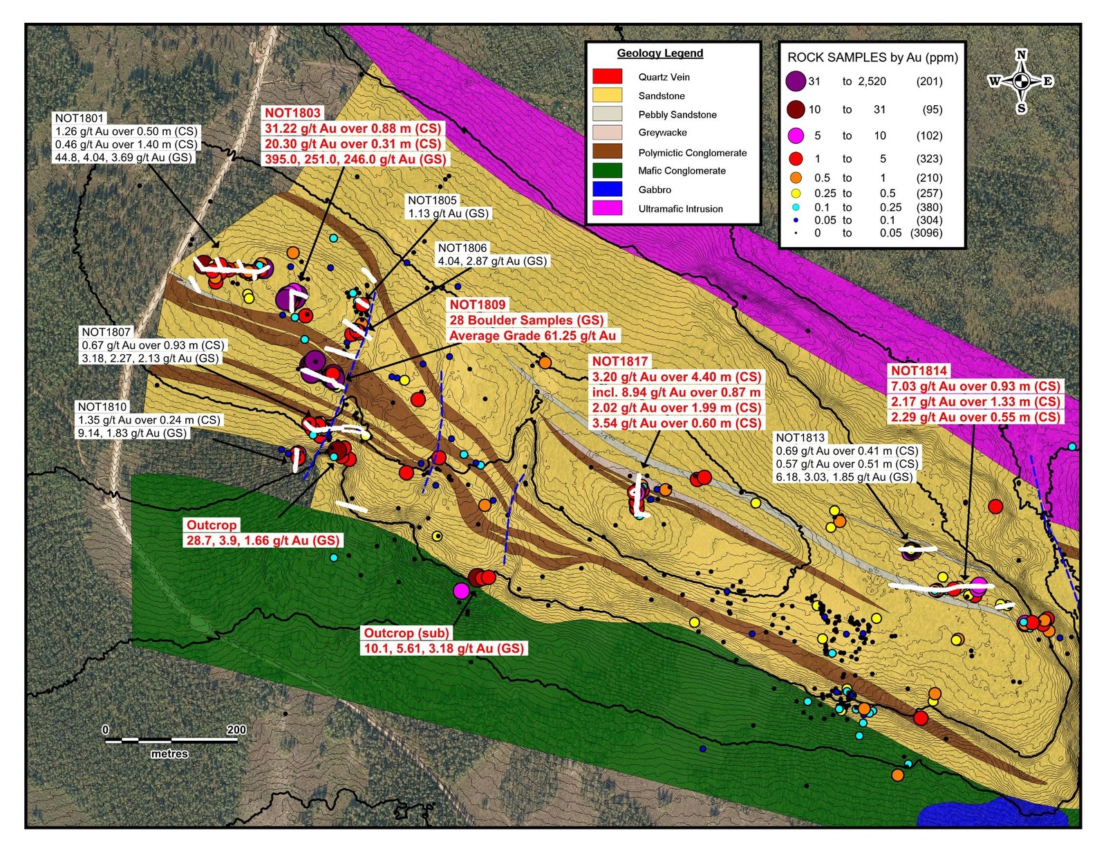 Notches Trench Area Geology Map