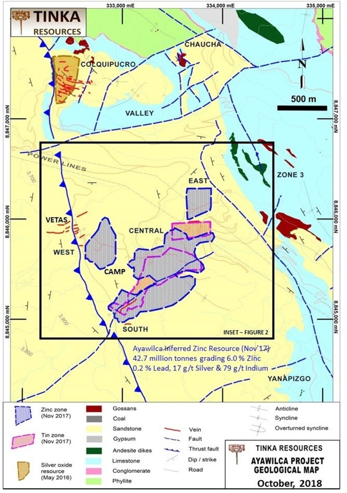 Figure 1.  Geological Map of Ayawilca