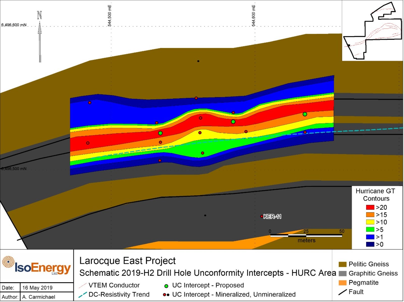 Figure 6 – Planned Drill Holes Within the Current Hurricane Zone Footprint