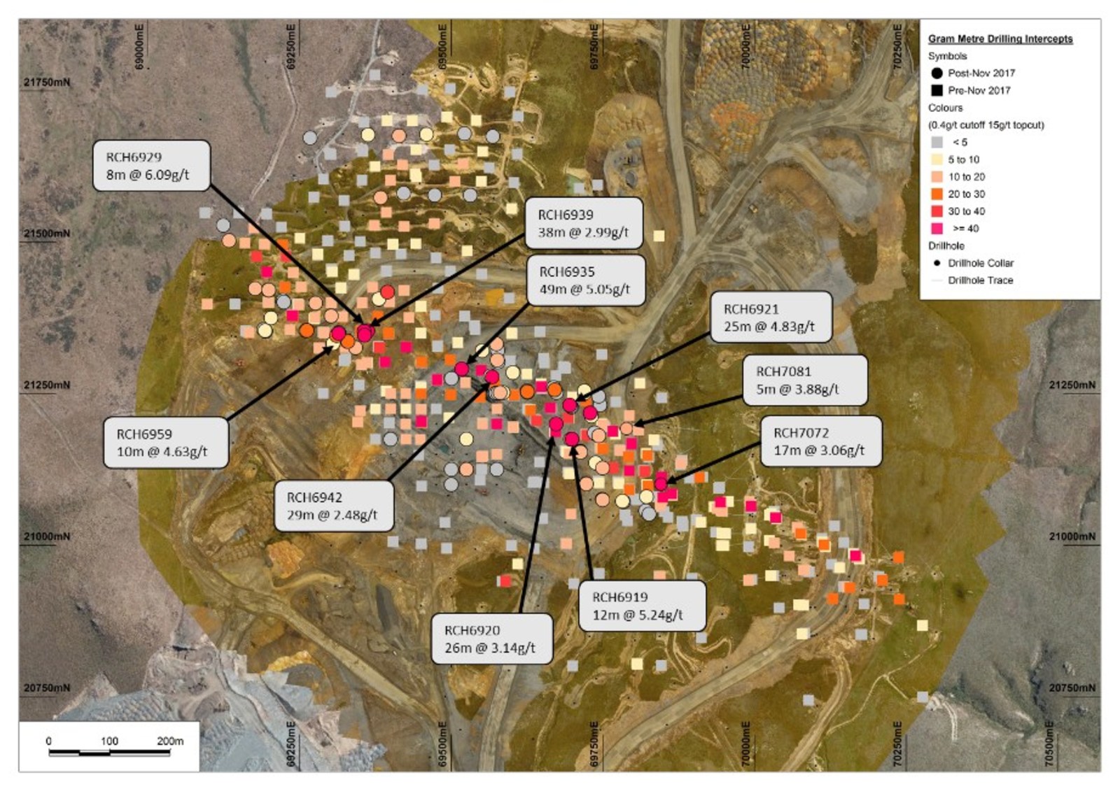 Figure 4 – Plan view of Coronation North infill drilling