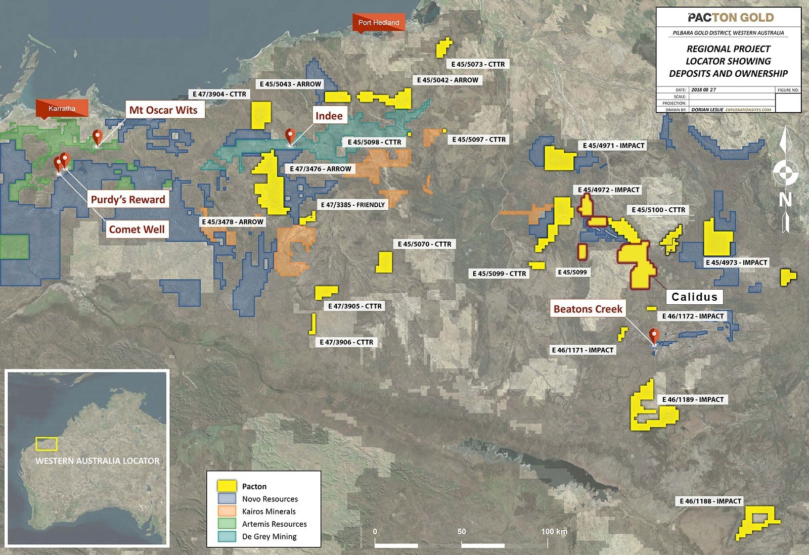 Figure 2: Pacton Pilbara regional location plan, also at  http://www.pactongold.com/Pacton-Location-Map.jpg