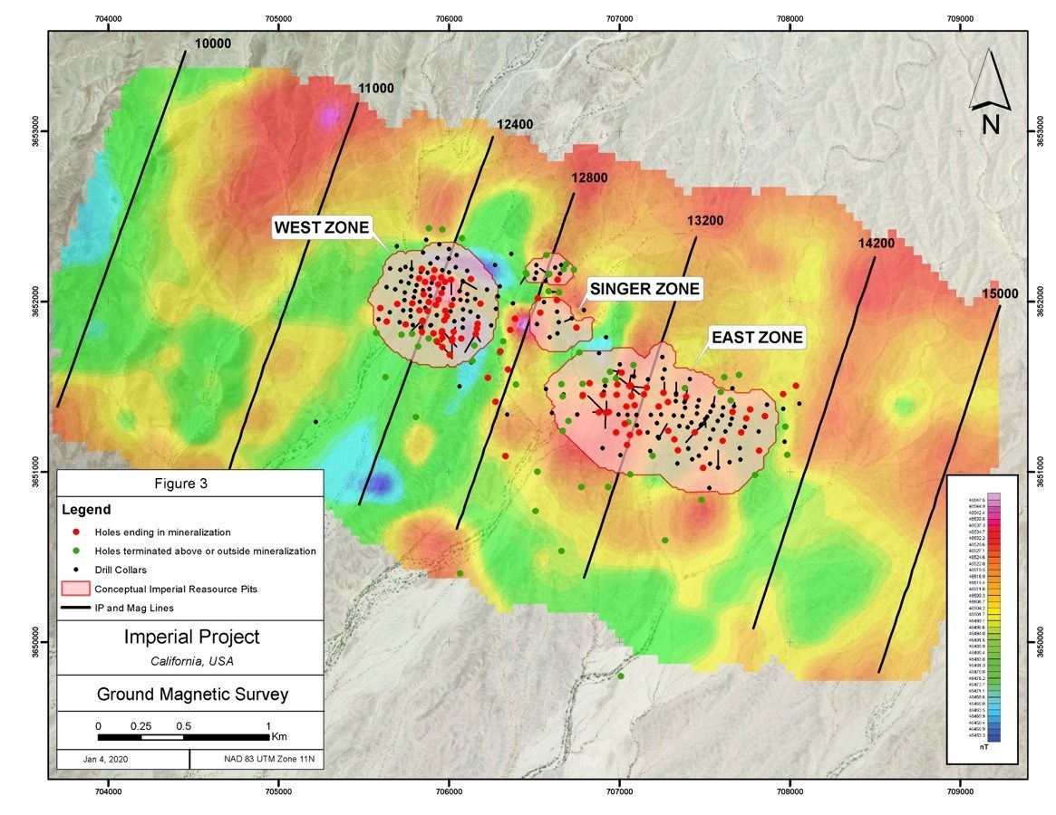 Figure 3 – Induced Polarization Survey Interpretation (CNW Group/Kore Mining)