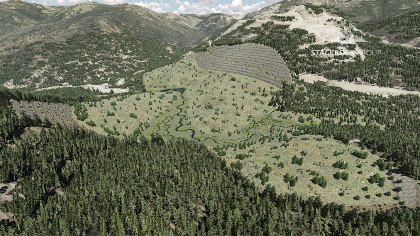 Figure 3:  Proposed Post Closure Isometric View of Yellow Pine Pit Area (CNW Group/Midas Gold Corp.)