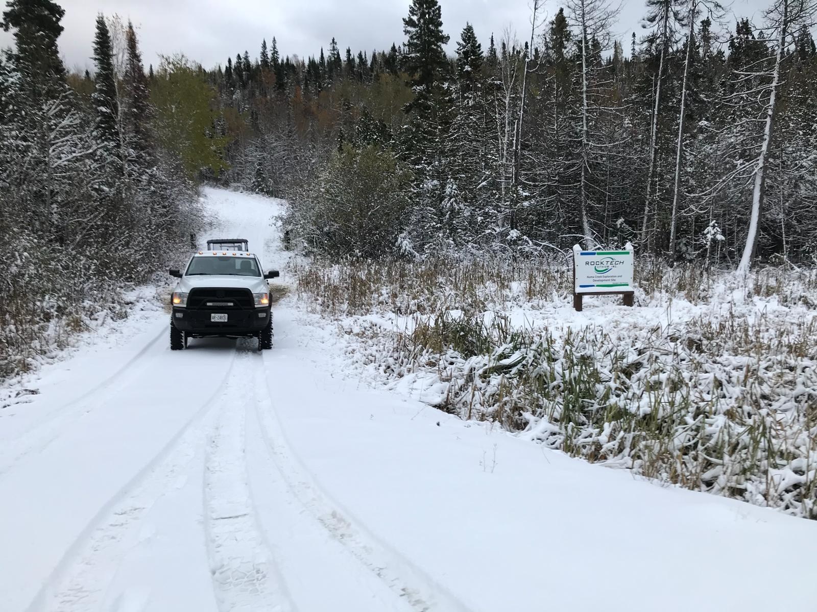 Trenching crew mobilizing to the Georgia Lake lithium project in Ontario, Canada