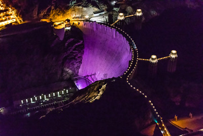 Hoover Dam earns purple for National Domestic Violence Awareness Month