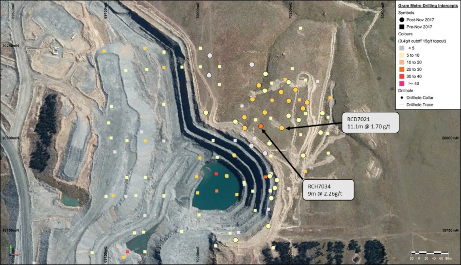 Figure 6 – Plan view of Coronation infill drilling