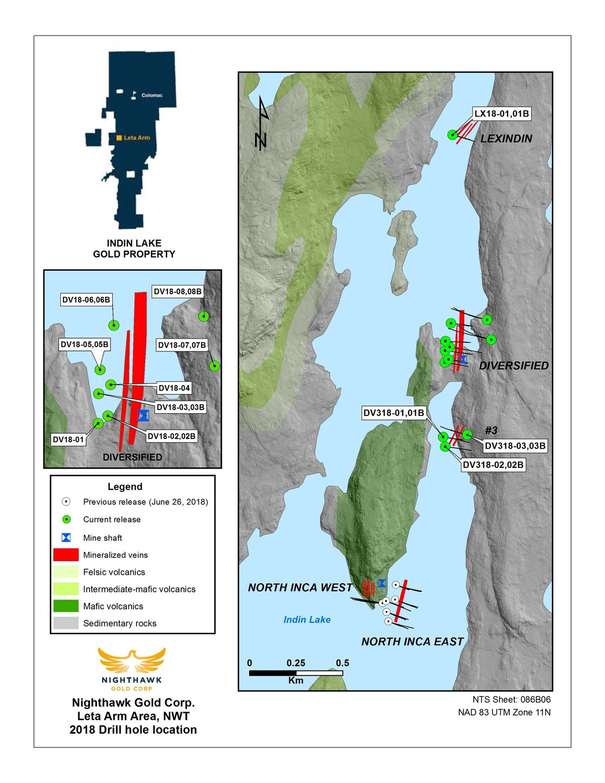 Figure 1.  Leta Arm Project and Drillhole Location Map