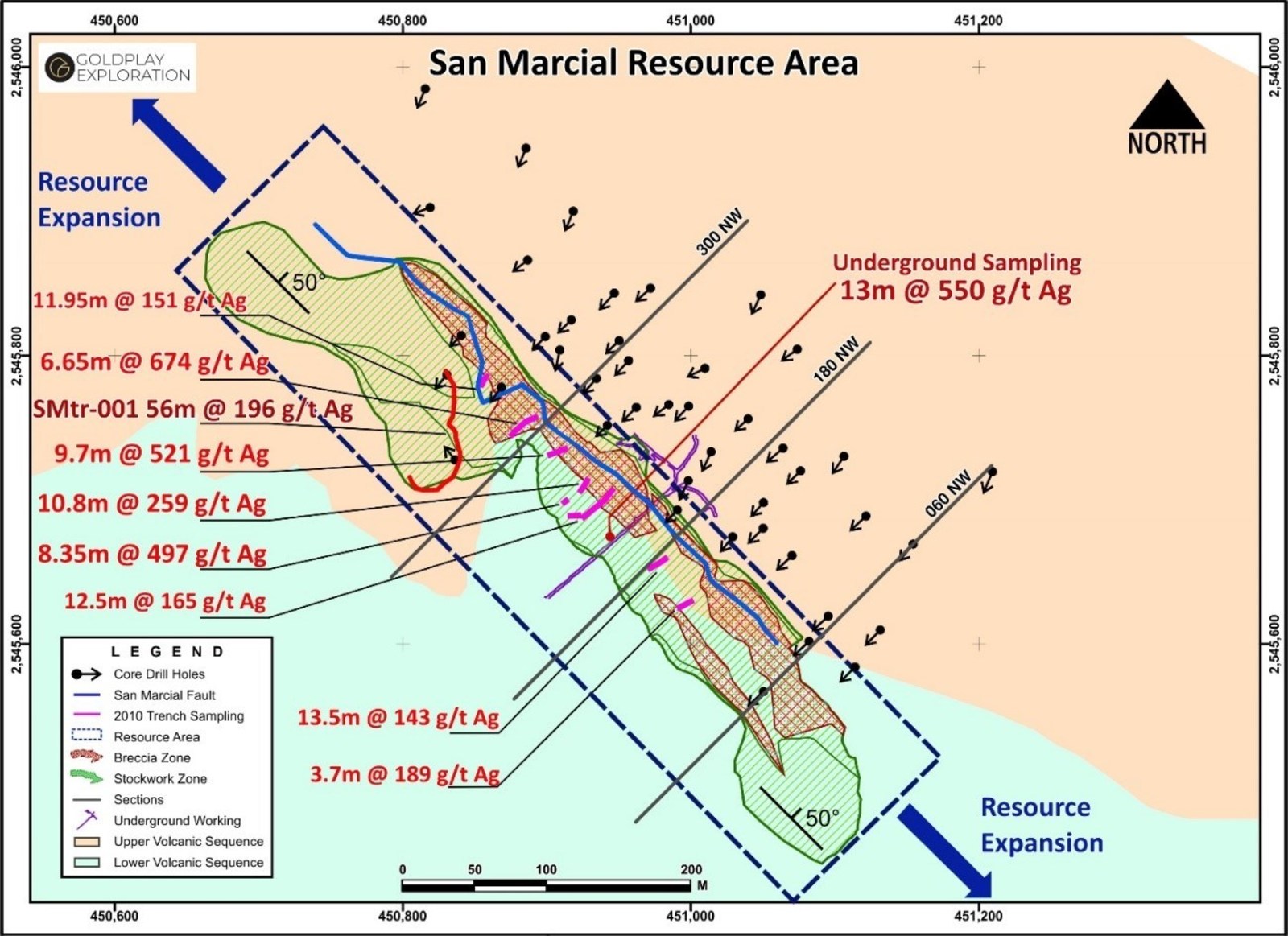 Figure 2 Location of Guacamayo Target – at SE Extension of San Marcial Resource Area