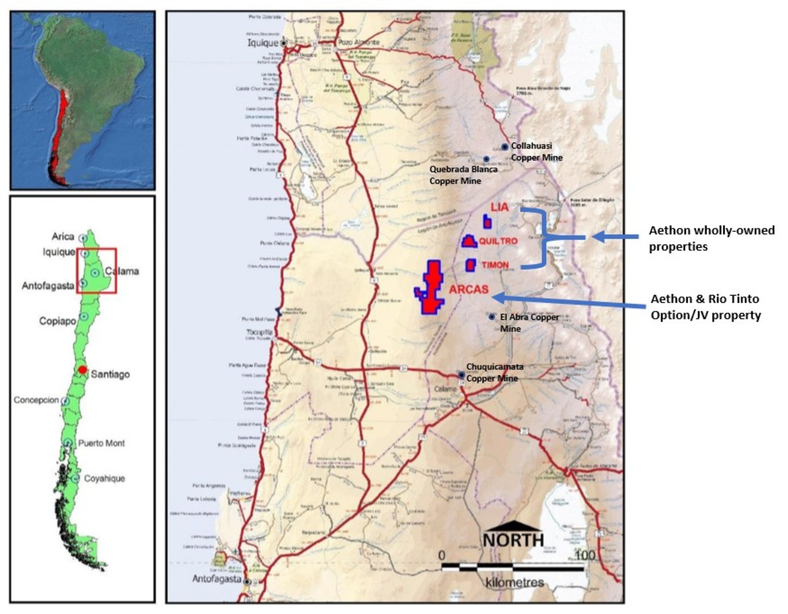 Figure 1:  Location of the Arcas Project & Aethon’s Nearby Wholly-Owned Properties