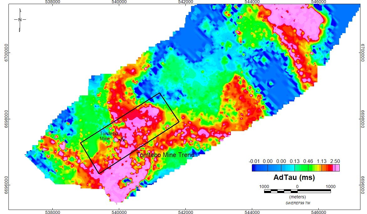 Figure 2: Tomtebo Mine Trend with AdTau Conductivity (CNW Group/District Metals Corp.)